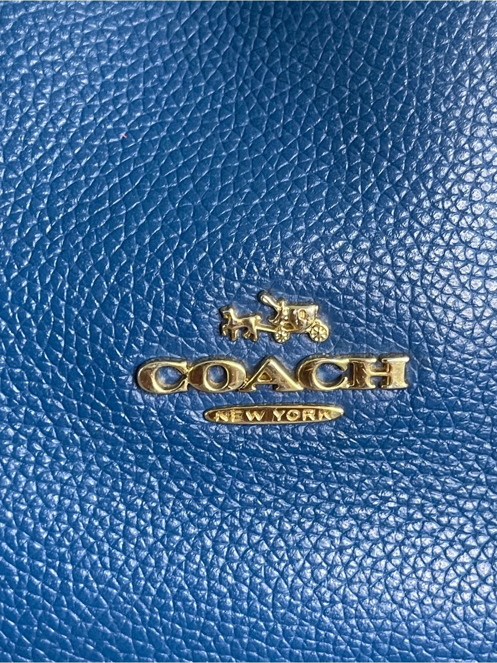 COACH Edie 31 Cobalt Blue Pebbled Leather Shoulder Bag - Picture 4 of 14